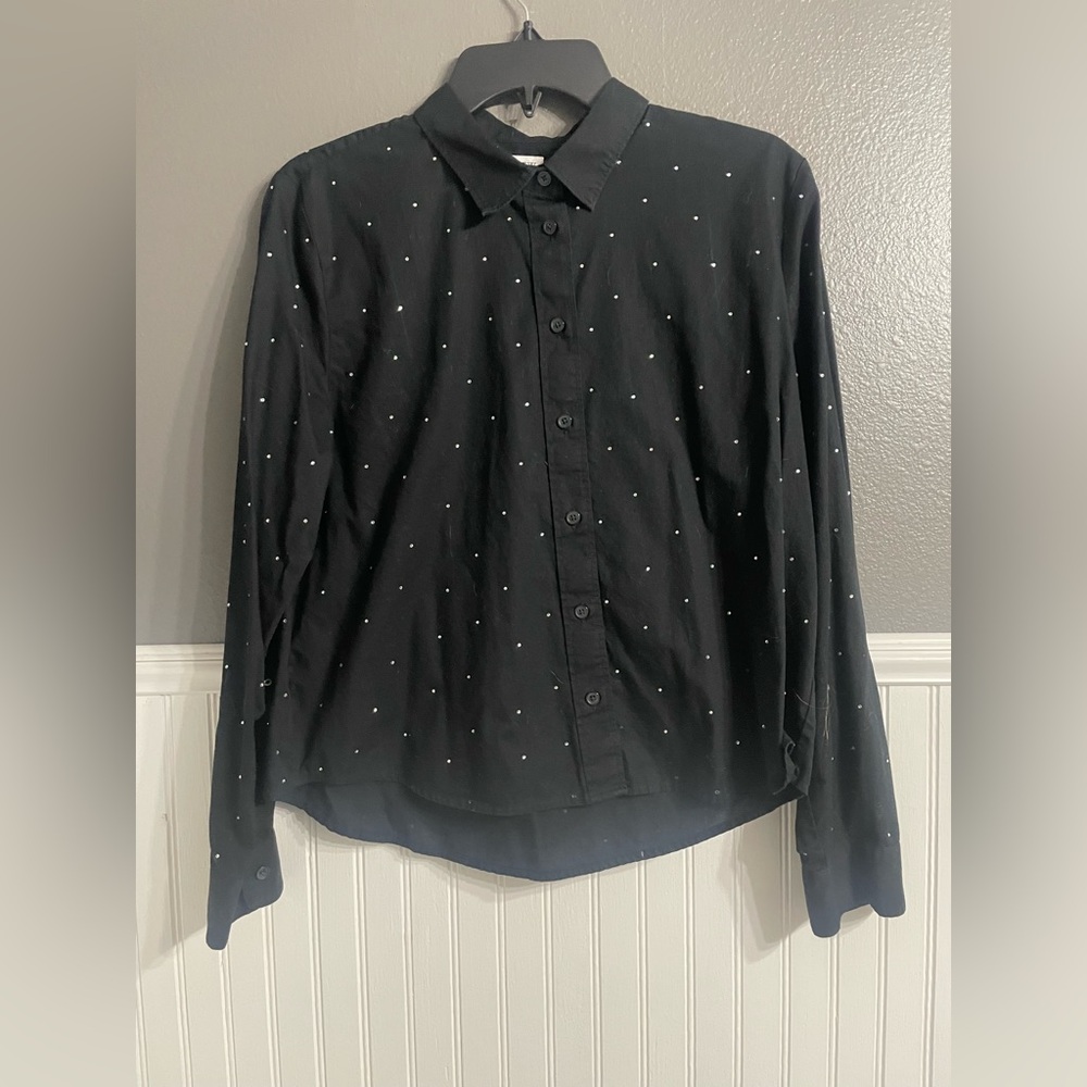 Black Rhinestone Women’s Shirt